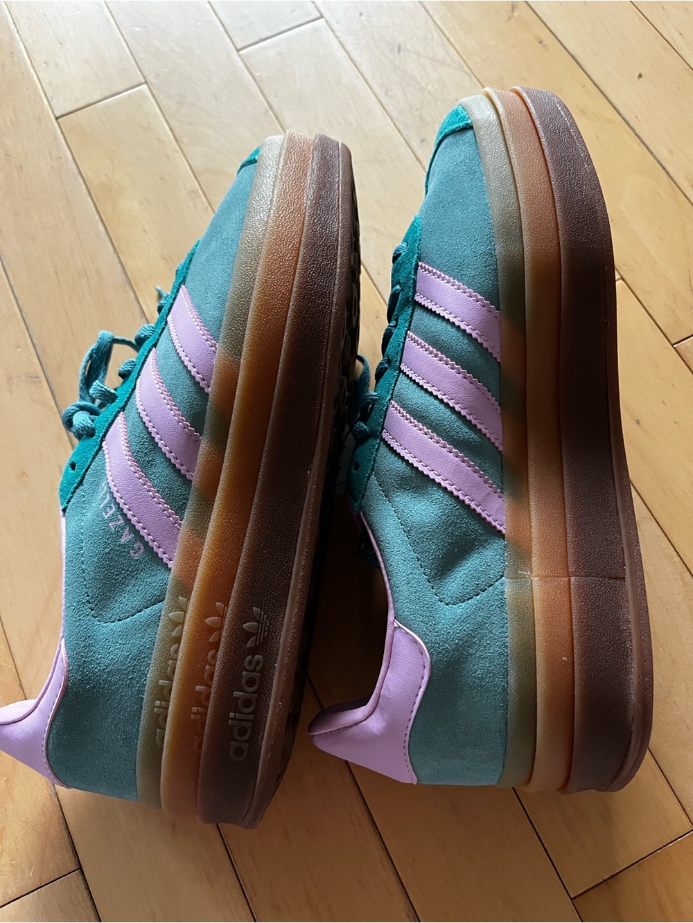 Adidas Gazelle Bold Women's Teal & Pink Platform Sneaker - Picture 8 of 11